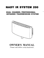 Preview for 1 page of Nady Systems IR System 200 Owner'S Manual