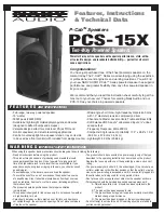 Preview for 1 page of Nady Systems P-Cab Speakers PCS-15X Features, Instructions & Technical Data