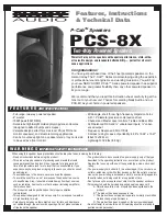 Nady Systems P-Cab Speakers PCS-8X Instruction Manual предпросмотр