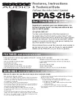 Preview for 1 page of Nady Systems PPAS-215+ Features, Instructions & Technical Data