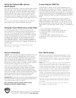 Preview for 2 page of Nady Systems SCM 700 User Manual