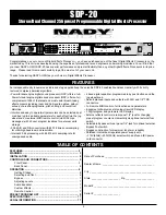 Предварительный просмотр 2 страницы Nady Systems SDP-20 Owner'S Manual