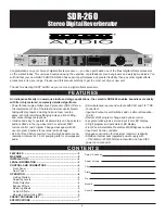 Preview for 2 page of Nady Systems SDR-260 Owner'S Manual