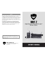 Nady Systems UHF-7 Owner'S Manual preview