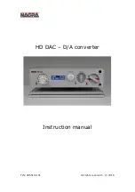 Nagra HD DAC Instruction Manual предпросмотр