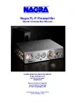 Preview for 1 page of Nagra PL-P Owner'S Instruction Manual