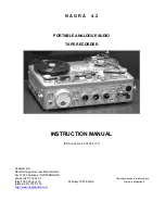 Nagra PORTABLE ANALOGUE AUDIO TAPE RECORDER Instruction Manual preview