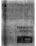 Preview for 1 page of Nakamichi 1000ZXL Service Manual