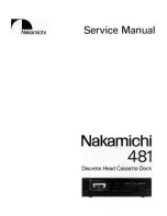 Preview for 1 page of Nakamichi 481 Service Manual