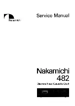 Preview for 1 page of Nakamichi 482 Service Manual