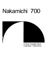 Nakamichi 700 Operating Instructions Manual preview
