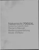 Preview for 1 page of Nakamichi 700ZXL Owner'S Manual