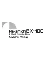 Nakamichi BX-100 Owner'S Manual preview