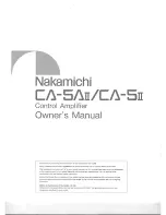 Nakamichi CA-5AII Owner'S Manual предпросмотр