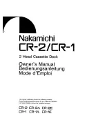 Nakamichi CR-2 Owner'S Manual preview