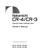 Preview for 2 page of Nakamichi CR-4 Owner'S Manual