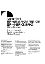 Nakamichi SR-4E Owner'S Manual preview