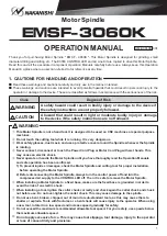 Preview for 1 page of Nakanishi EMSF-3060K Operation Manual