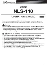 Preview for 1 page of Nakanishi NLS-110 Operation Manual