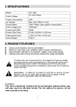 Preview for 3 page of NAMCO OZ-1000 User Manual