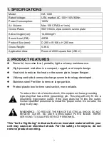 Preview for 4 page of NAMCO OZ-1400 User Manual