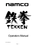 NAMCO Tekken Operator'S Manual preview