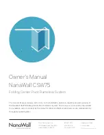 NanaWall CSW75 Owner'S Manual preview