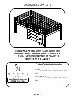 Предварительный просмотр 9 страницы Naomi Kids Low Loft Bed - 3 Drawer Chest Assembly Instructions Manual