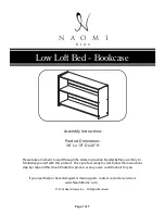 Preview for 1 page of Naomi Kids Low Loft Bed Bookcase Assembly Instructions Manual