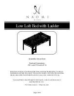 Предварительный просмотр 1 страницы Naomi Kids Low Loft Bed with Ladder Assembly Instructions Manual