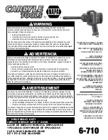 Napa CARLYLE TOOLS 6-710 Instruction Manual preview