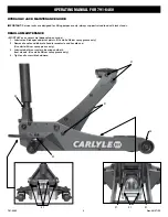 Preview for 4 page of Napa Carlyle Tools 791-6460 Operating Manual