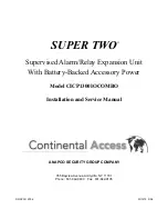 Preview for 1 page of NAPCO Continental Access SUPER TWO CICP1300IOCOMBO Installation And Service Manual