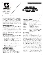 Preview for 1 page of NAPCO GEM-RECV-XP8 Installation Instructions