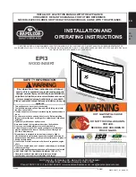 Napoleon EPI3TN Installation And Operating Instructions Manual preview