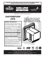 Preview for 1 page of Napoleon GAS POWER VENT Installation Instructions Manual