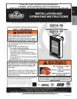 Napoleon GD19-1N Installation And Operating Instructions Manual preview