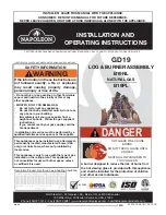 Napoleon GD19 Installation And Operating Instructions Manual preview