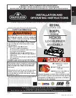 Preview for 1 page of Napoleon HDX35 Installation And Operating Instructions Manual