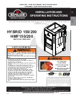 Preview for 1 page of Napoleon HYBRID 150 Installation And Operating Instructions Manual