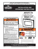 Preview for 1 page of Napoleon PLAZMAFIRE WHVF31 Installation And Operating Instructions Manual