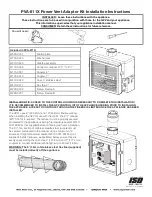 Preview for 1 page of Napoleon PVA-811X Installation Instructions Manual