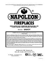 Preview for 1 page of Napoleon Savoy Installation And Operation Instructions Manual