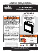 Napoleon StarFire GD70NT-S Installation And Operating Instructions Manual preview