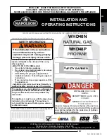 Napoleon WHD48N Installation And Operating Instructions Manual preview