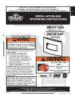 Napoleon WHVF24 Installation And Operating Instructions Manual preview