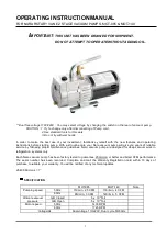 NARA MOT-085 Operating Instructions Manual preview