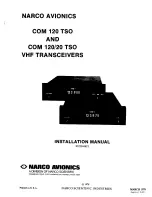 Narco Avionics COM 120 TSO Installation Manual preview