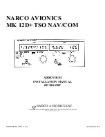 Narco Avionics MK 12D PLUS TSO NAV/COM Addendum Installation Manual preview