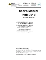 Preview for 1 page of NARDA PMM 7010 Series User Manual